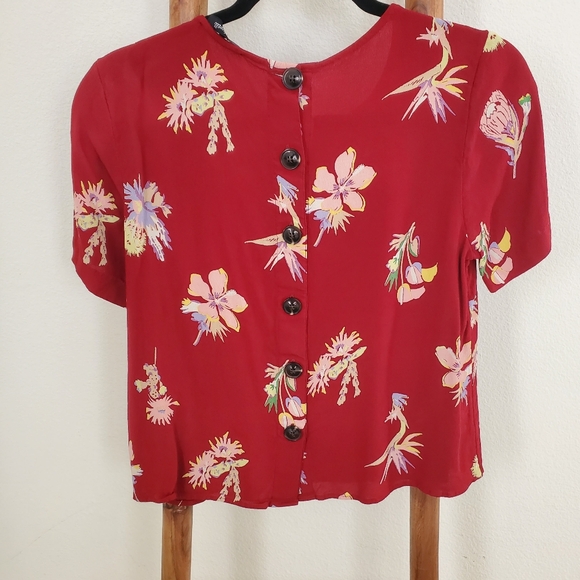 Madewell Bird Of Paradise Button Back Cropped Shirt - Picture 10 of 12